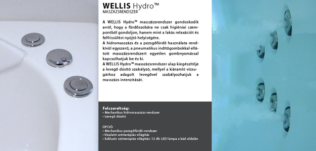 Hidromasszázs kád, Wellis Scala 150 Hydro Csapteleppel WK00018-2